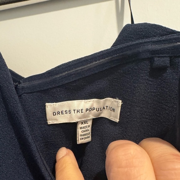 Dress The Population | Alani Off-the-Shoulder Sequin Midi Dress | Size XXL - Picture 7 of 10